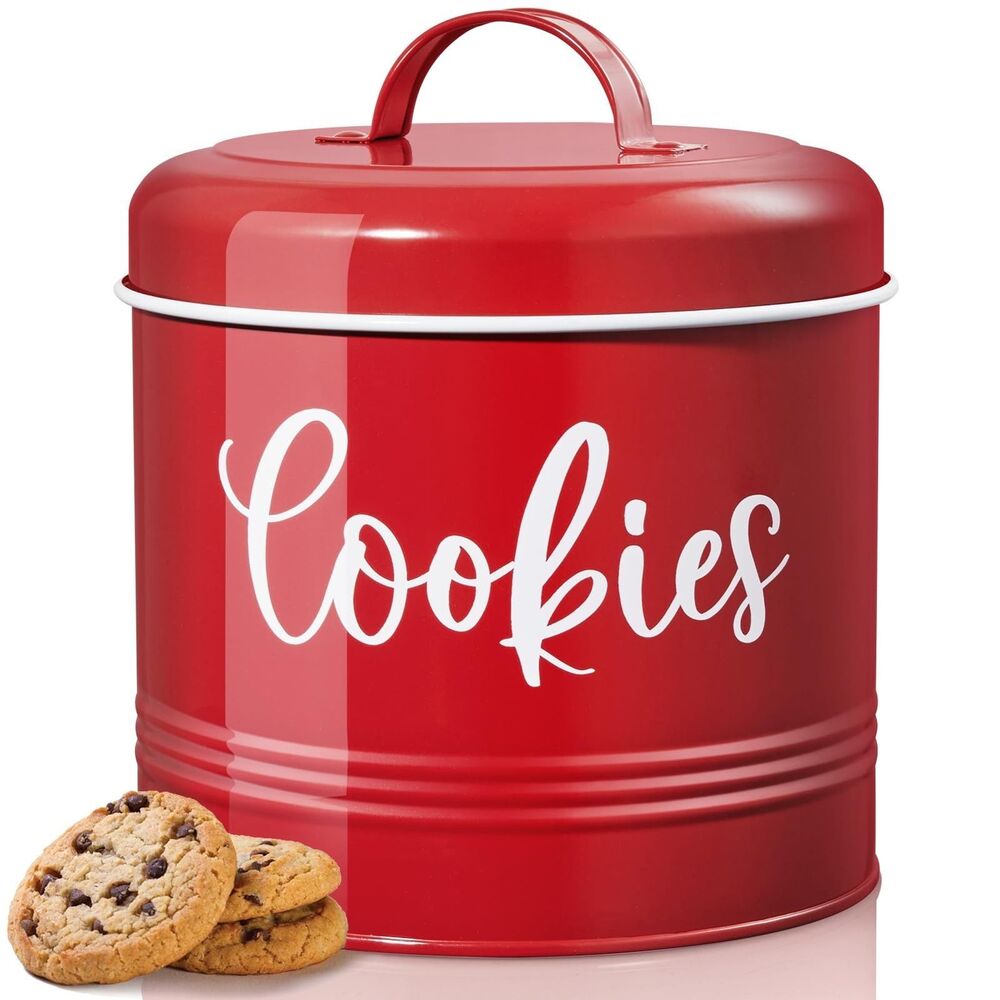 DAYYET Farmhouse Cookie Jar - 1 Gallon, Red
